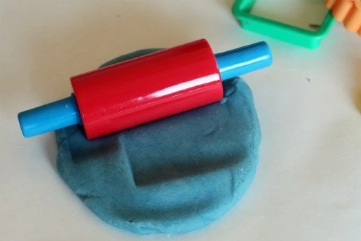 blue homemade playdough