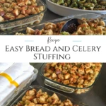 This basic bread and celery stuffing recipe is sure to please. And it's very inexpensive to make for a large group.
