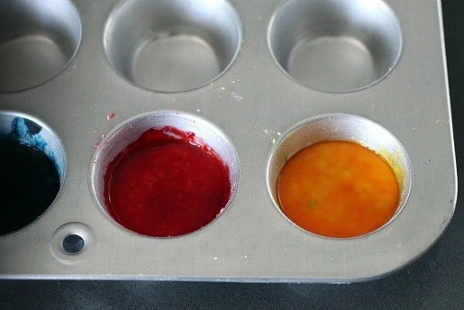 Watercolor Paints in a muffin tin