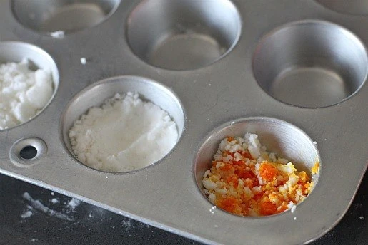 Watercolor Paints mixture in a muffin tin