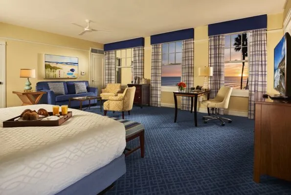 Ocean view Junior Suite at sunset.