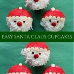 Learn how to make easy Santa Claus cupcakes for your next Christmas dessert. Kids will love these!