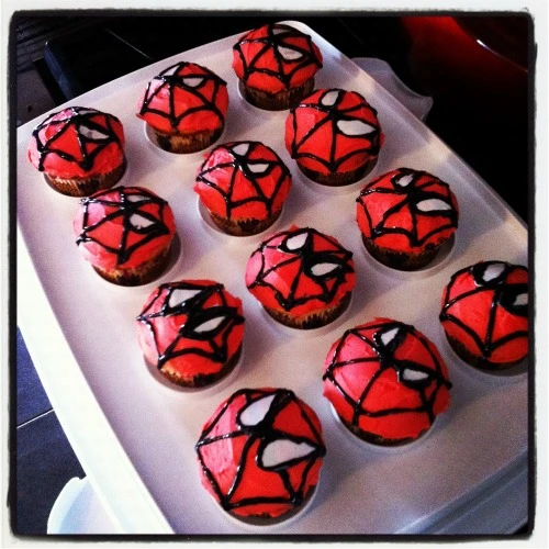 Spider-Man Birthday Cupcakes