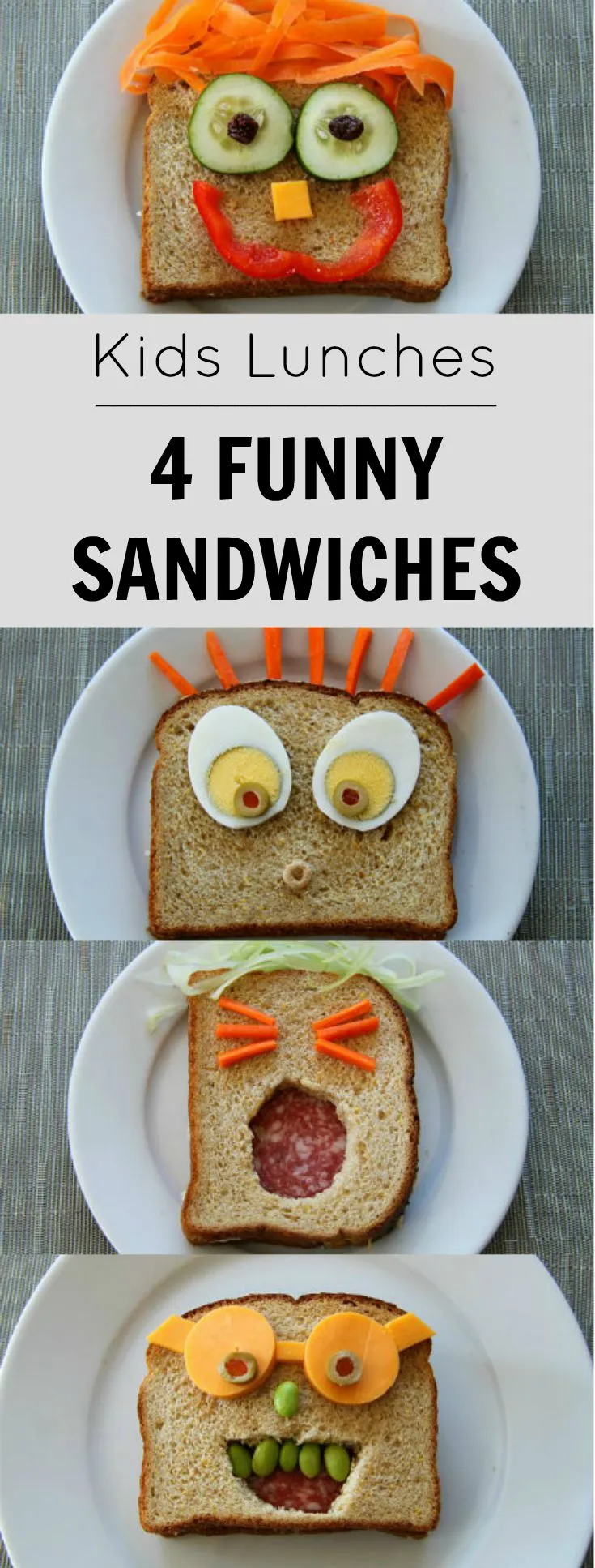 When kids get tired of their normal sandwiches, bust out one of these for lunch.
