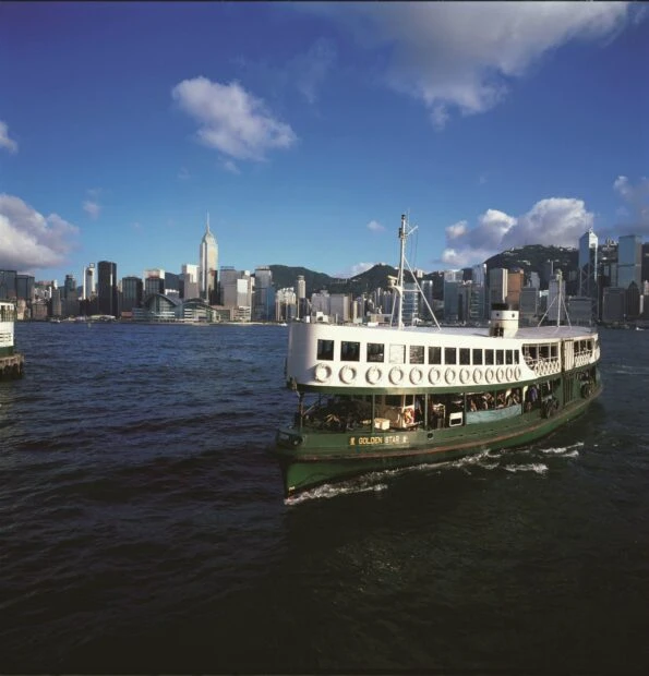 A Star Ferry crossing Victoria Harbour in Hong Kong