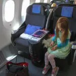 Japan Airlines Dreamliner 787 business class eat from SAN-LAX