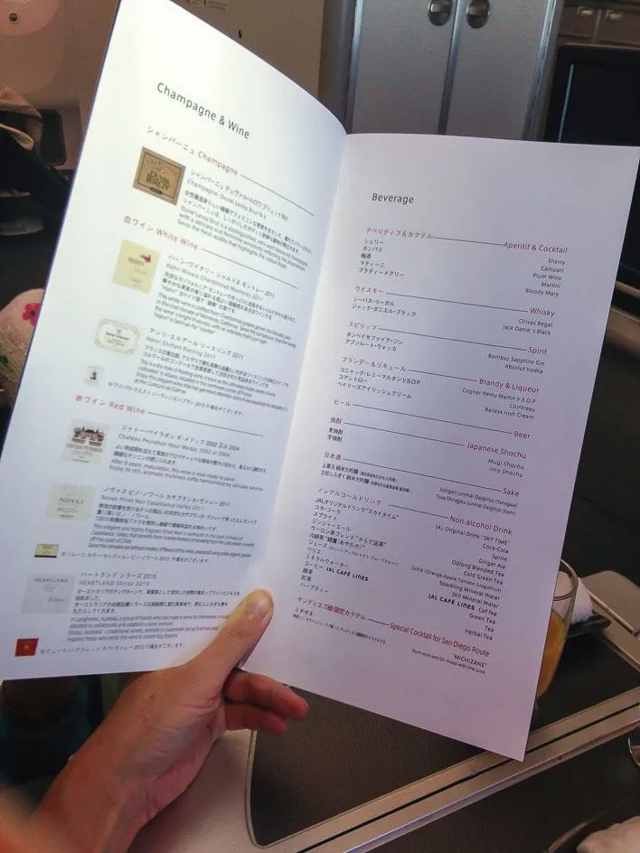 Japan airlines Dreamliner from San Diego to Tokyo Narita