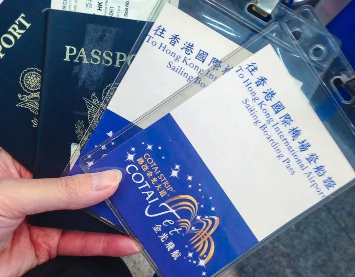 Hong Kong to Macau Taipa Ferry Terminal on Cotai Jet - Boarding Pass