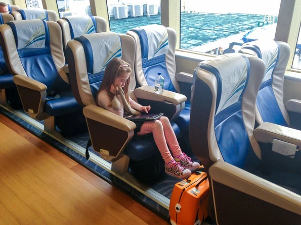 Take a look at what first class is like on the Cotaijet ferry to Macau from Hong Kong.