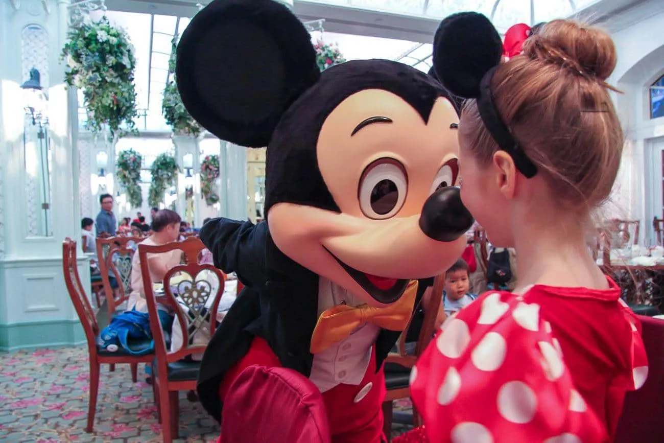 Hong Kong Disneyland character dining happens at the Enchanted Garden Restaurant