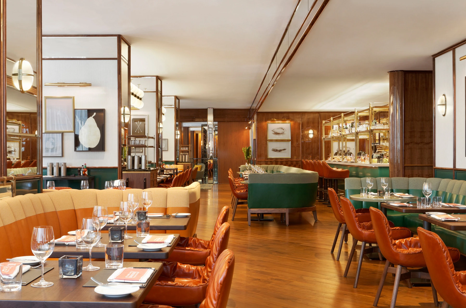 Cafe Boulud restaurant interior during the day.