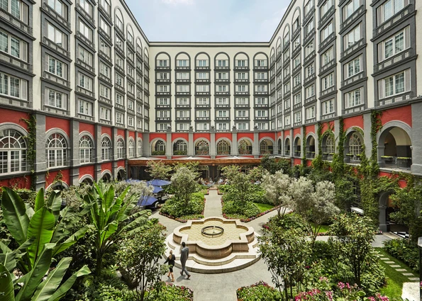 Four Seasons Mexico City luxury hotel courtyard at the heart of the hotel.