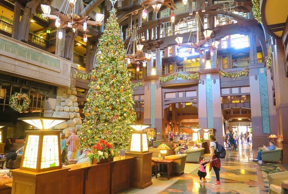 Disney's Grand Californian Hotel during the holidays