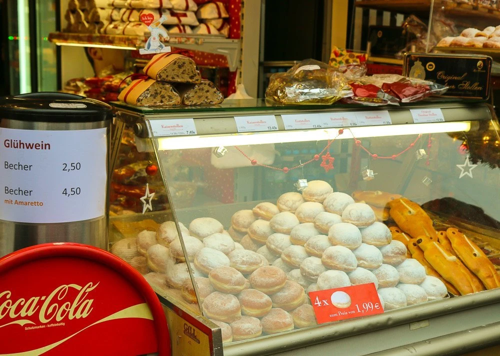 Frankfurt Christmas Market berliner dessert is like a jelly donut