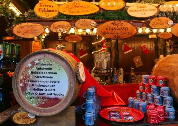 A gluhwein stand at the Frankfurt Christmas Market