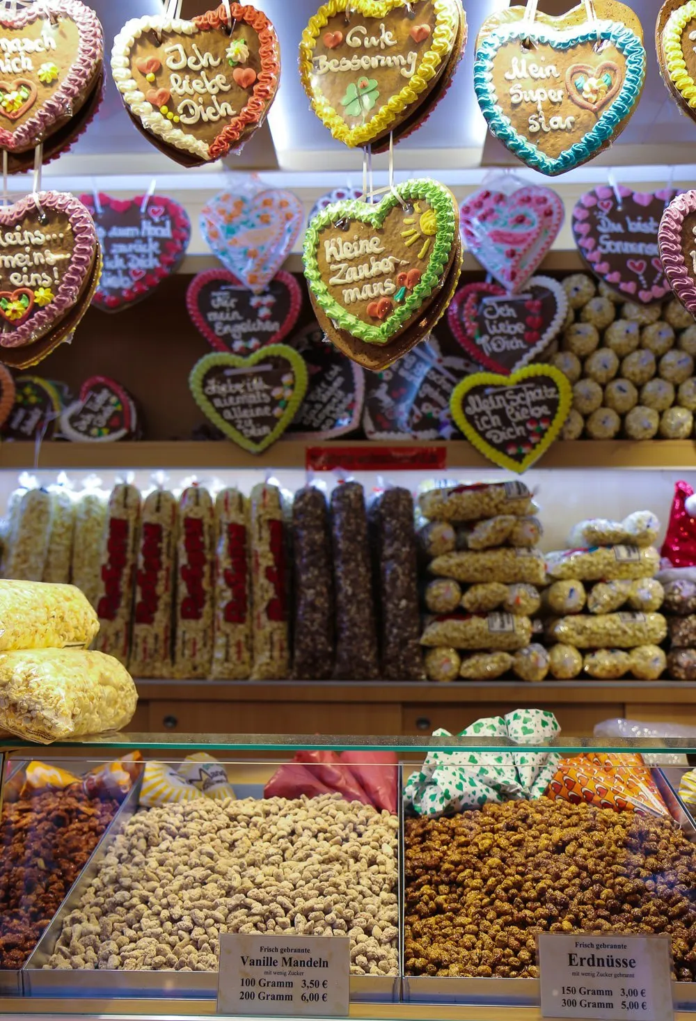 Frankfurt Christmas Market candied nuts, gingerbread hearts and more