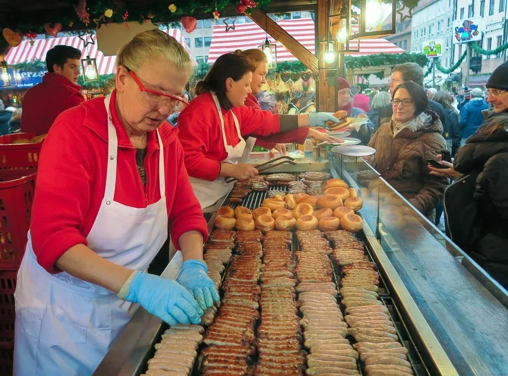 Bratwurst at the Nuremberg Christmas Market