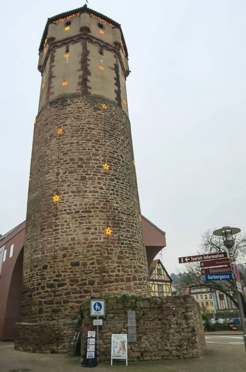 The Pointed Tower of Wertheim leans like the Leaning Tower of Pisa... kind of.
