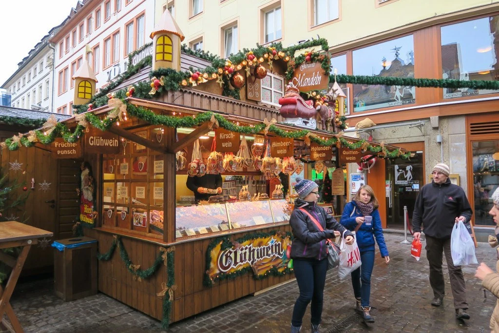 Wurzburg Christmas Market gluhwein keeps shoppers warm