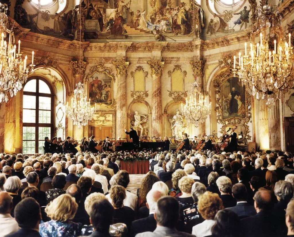 A concert inside the opulent Wurzburg Residence, a UNESCO Heritage Site