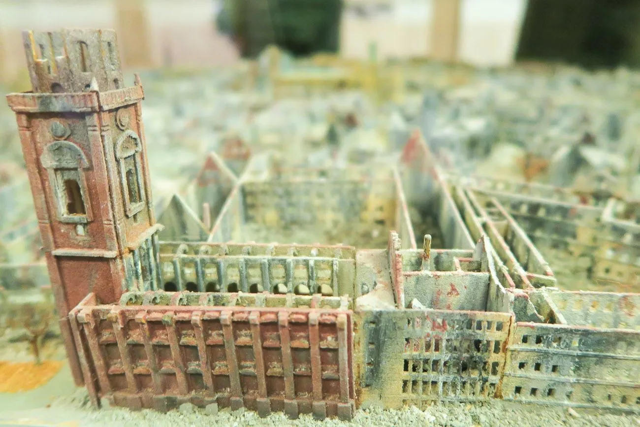 The replica of what Wurzburg looked like after the 1945 bombing.