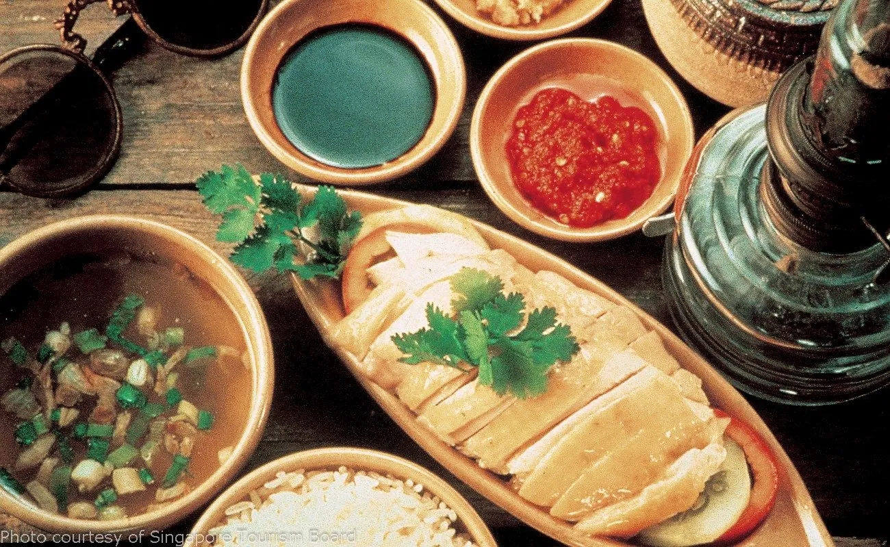 Hainanese chicken rice is the national dish of Singapore