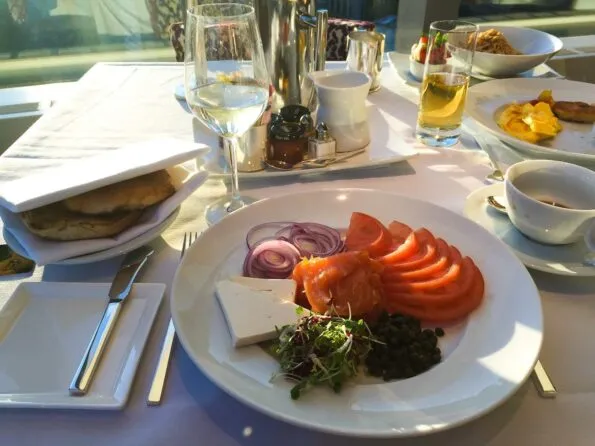 Smoked salmon plate at Asiate
