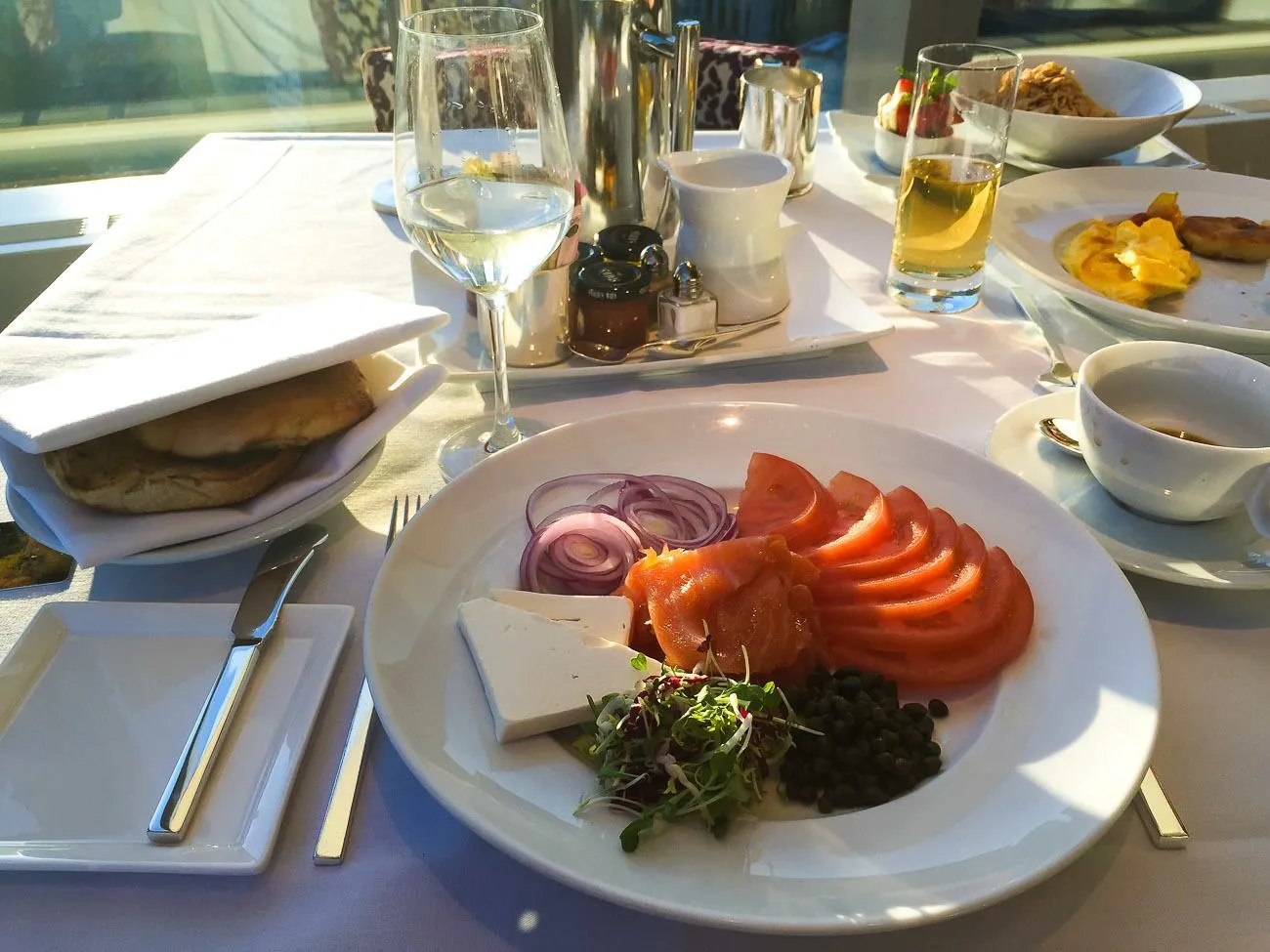 Smoked salmon plate at Asiate