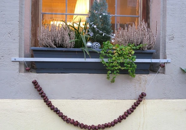 Christmas window box in Rothenburg, Germany