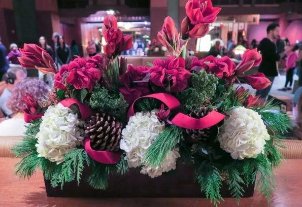 Holiday flower arrangements at Disney's Grand Californian Hotel and Spa
