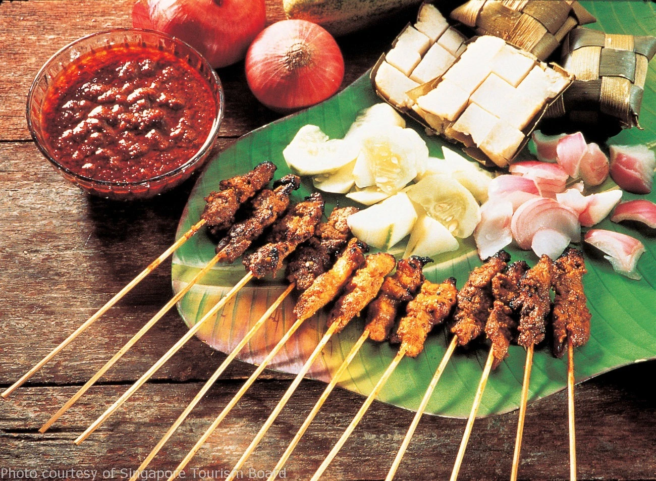 Satay is one of the most popular Singapore foods