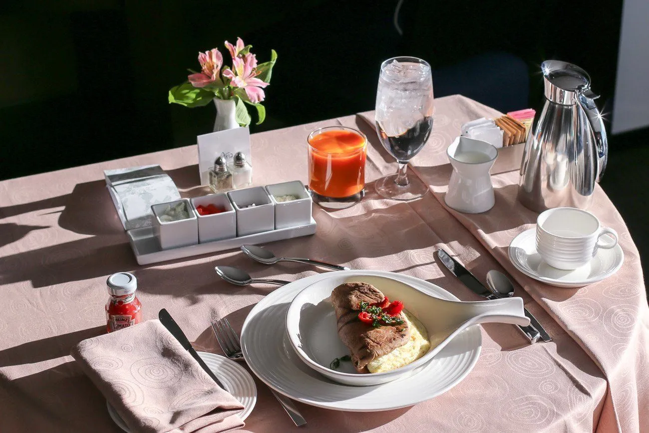 Healthy room service breakfast at Aria Resort and Casino in Las Vegas