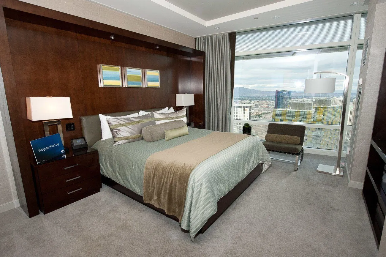 Bedroom in an Aria Sky Suite