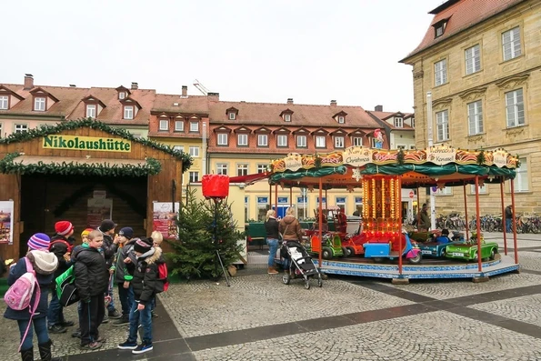A carousel at the Bamberg Christmas market