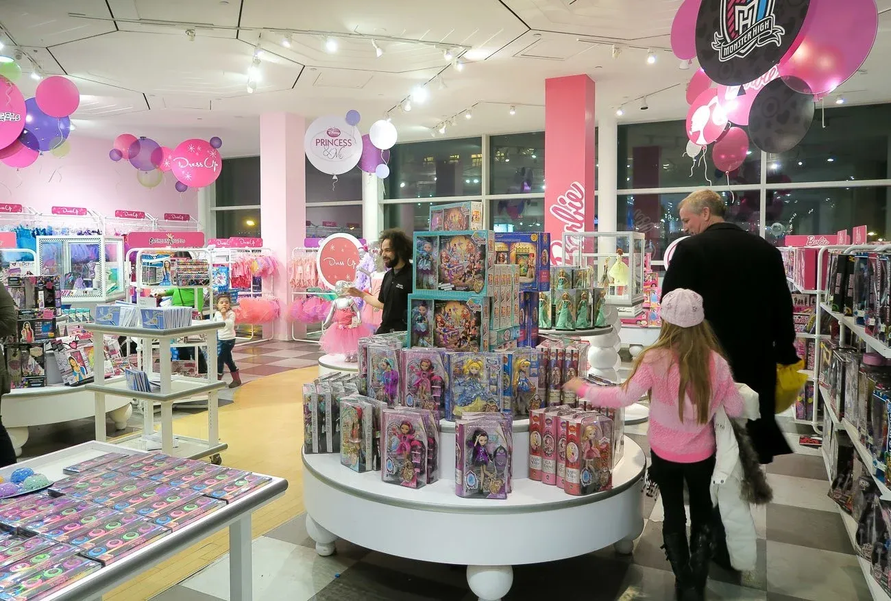 The inside of FAO Schwarz in New York City