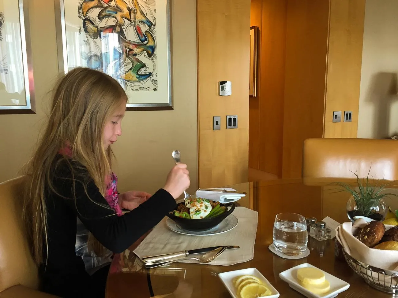 In-room dining at Four Seasons Hotel New York has a wide range of international options