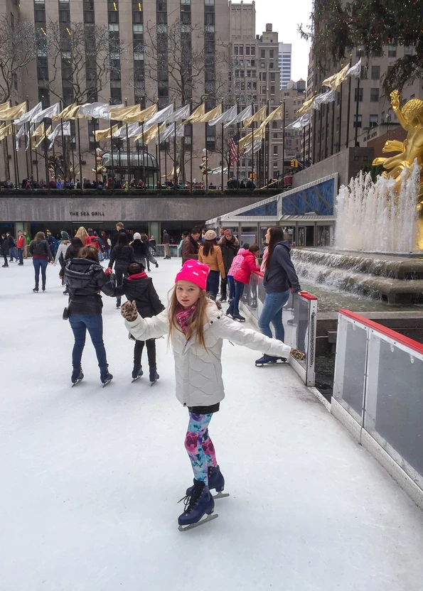 Go ice skating in winter at Rockefeller Center in New York City with kids