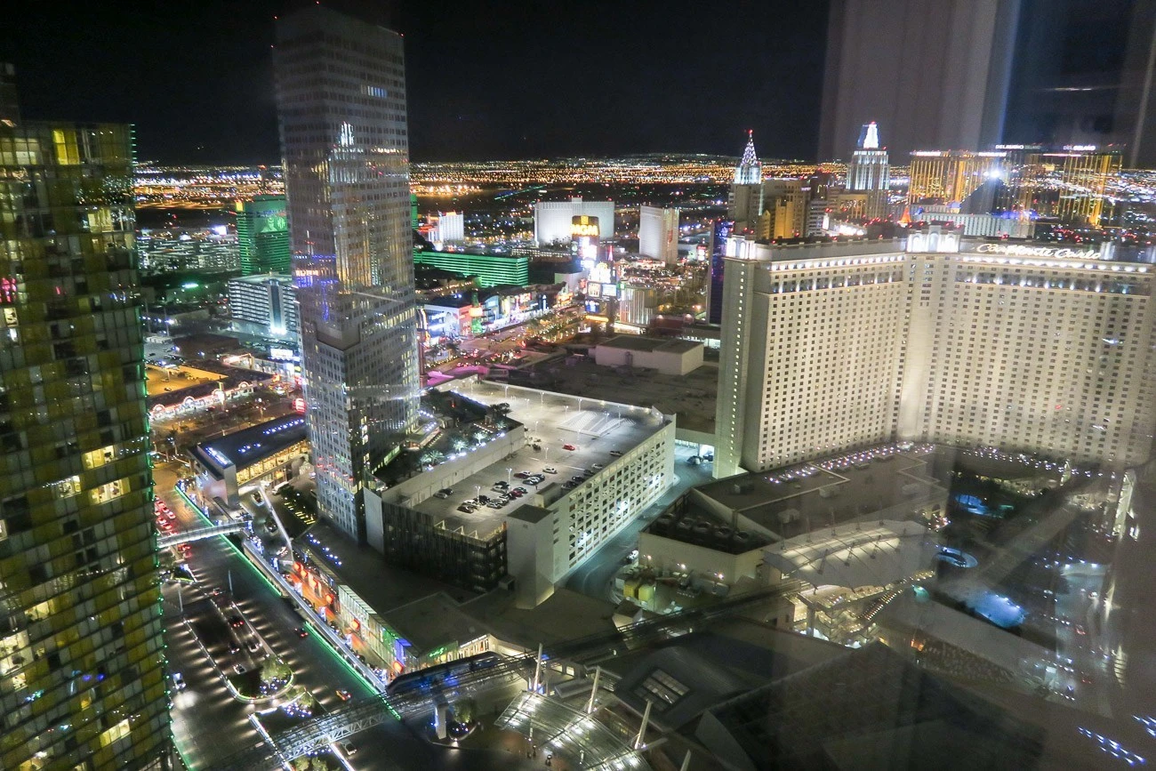 The view from Aria Resort and Casino in Las Vegas