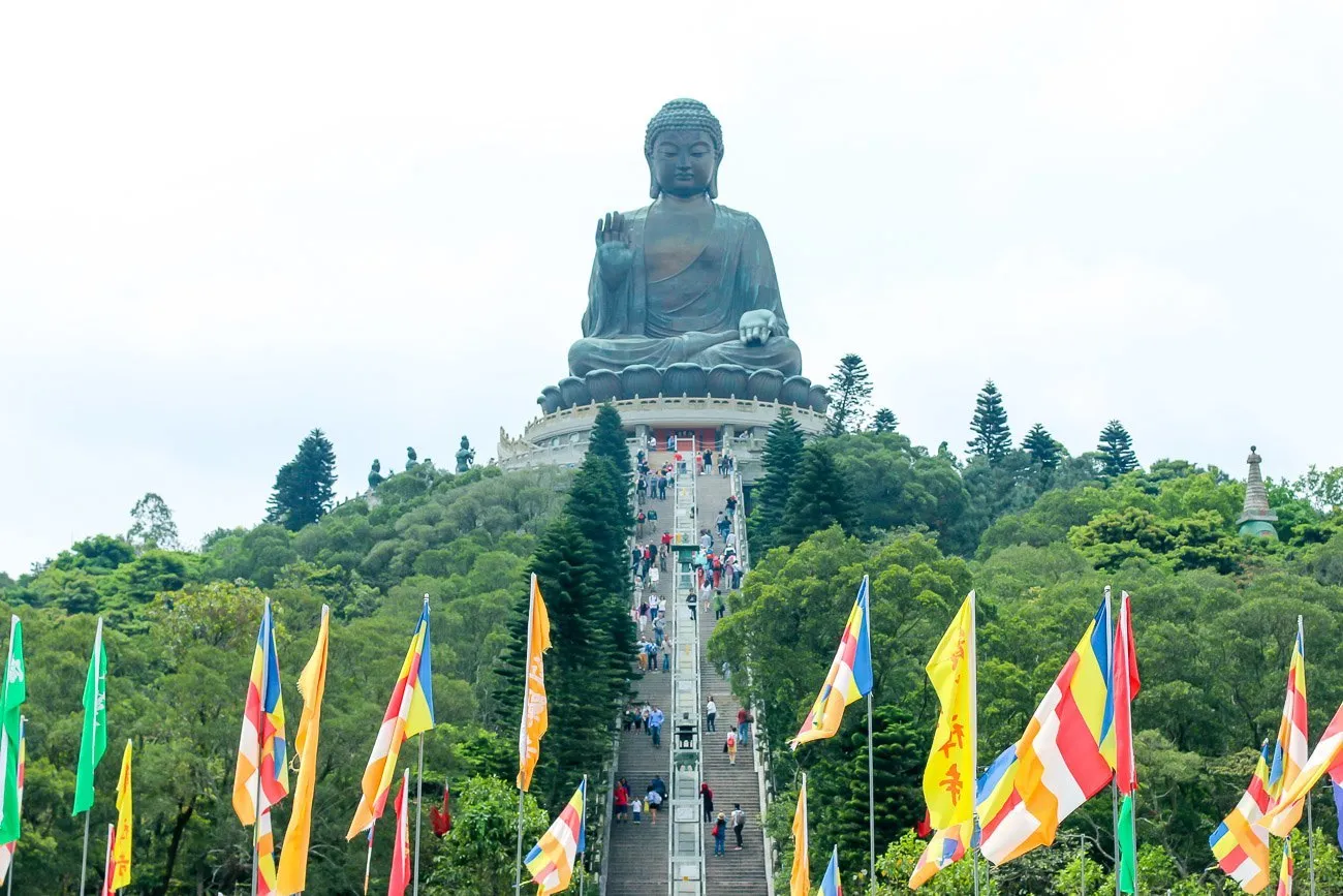 The Big Buddha statue next to Po Lin Monastery in Hong Kong