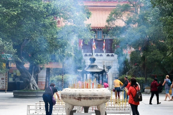 Incense offerings at the Po Lin Monastery near the Big Buddha in Hong Kong