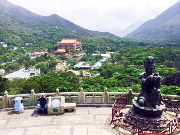 View to the Po Lin Monastery from the Big Buddha in Hong Kong