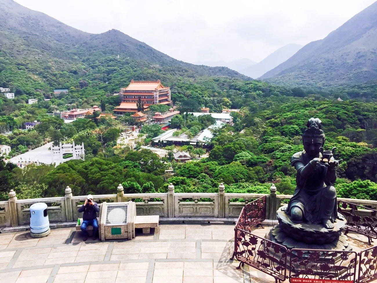View to the Po Lin Monastery from the Big Buddha in Hong Kong