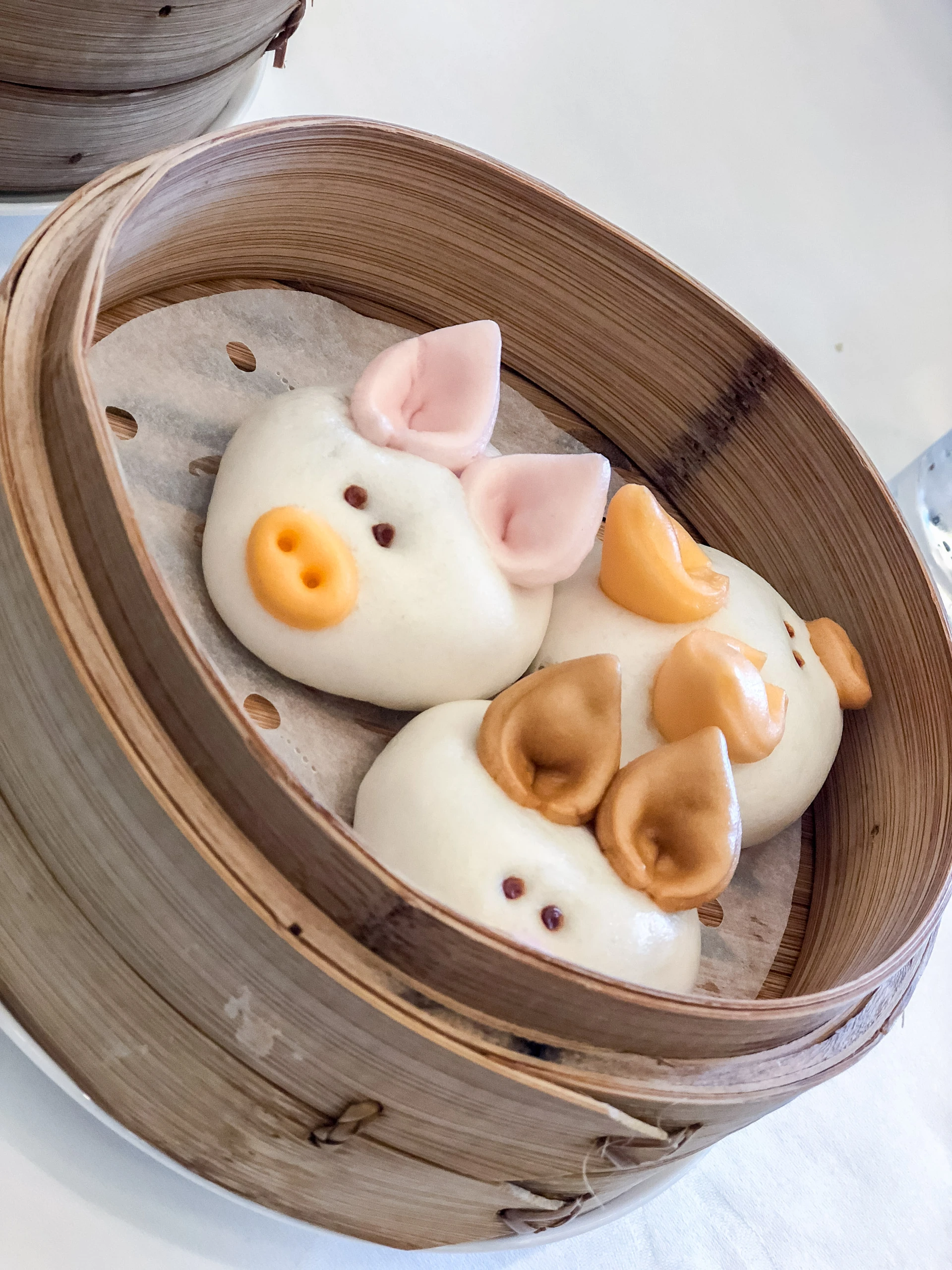 Three little pigs pork buns at Hong Kong Disneyland dim sum
