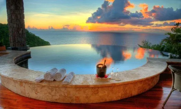 Jade Mountain, a resort with open-air rooms on Saint Lucia