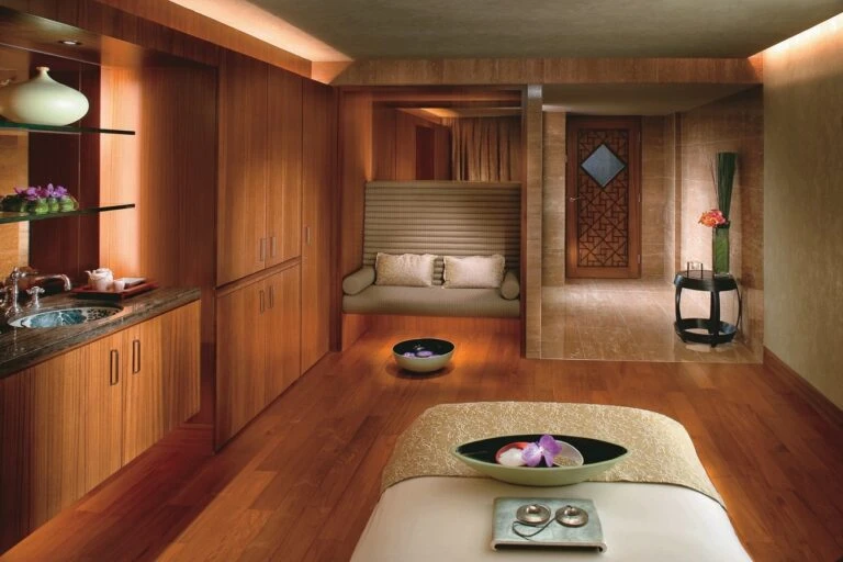 A spa treatment room at Mandarin Oriental, Hong Kong