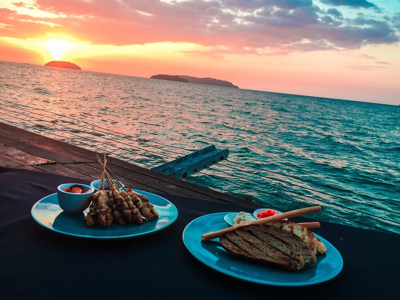 Satay and dips at Shangri-la's Tanjung Aru Resort and Spa's exclusive Sunset Bar