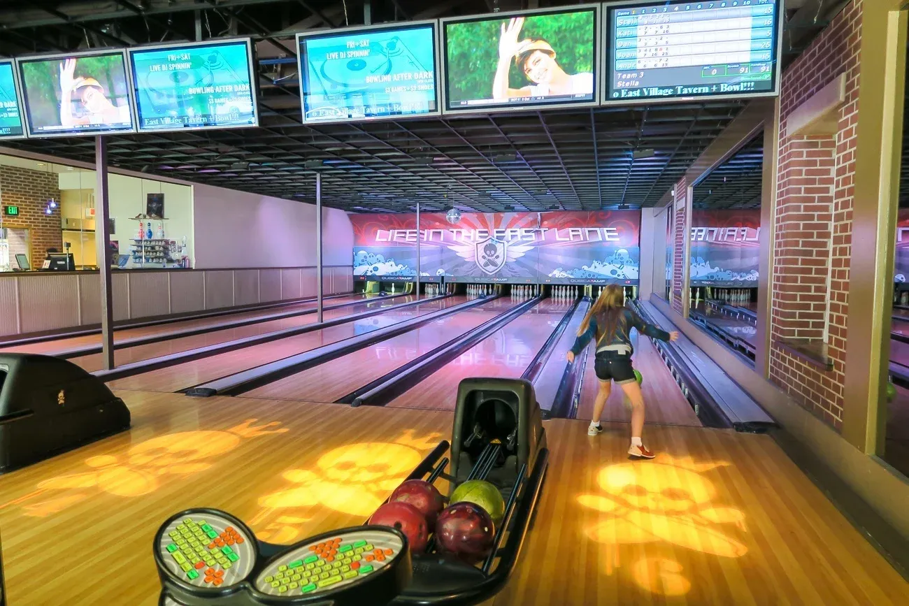 Go upscale bowling at East Village Tavern and Bowl in San Diego