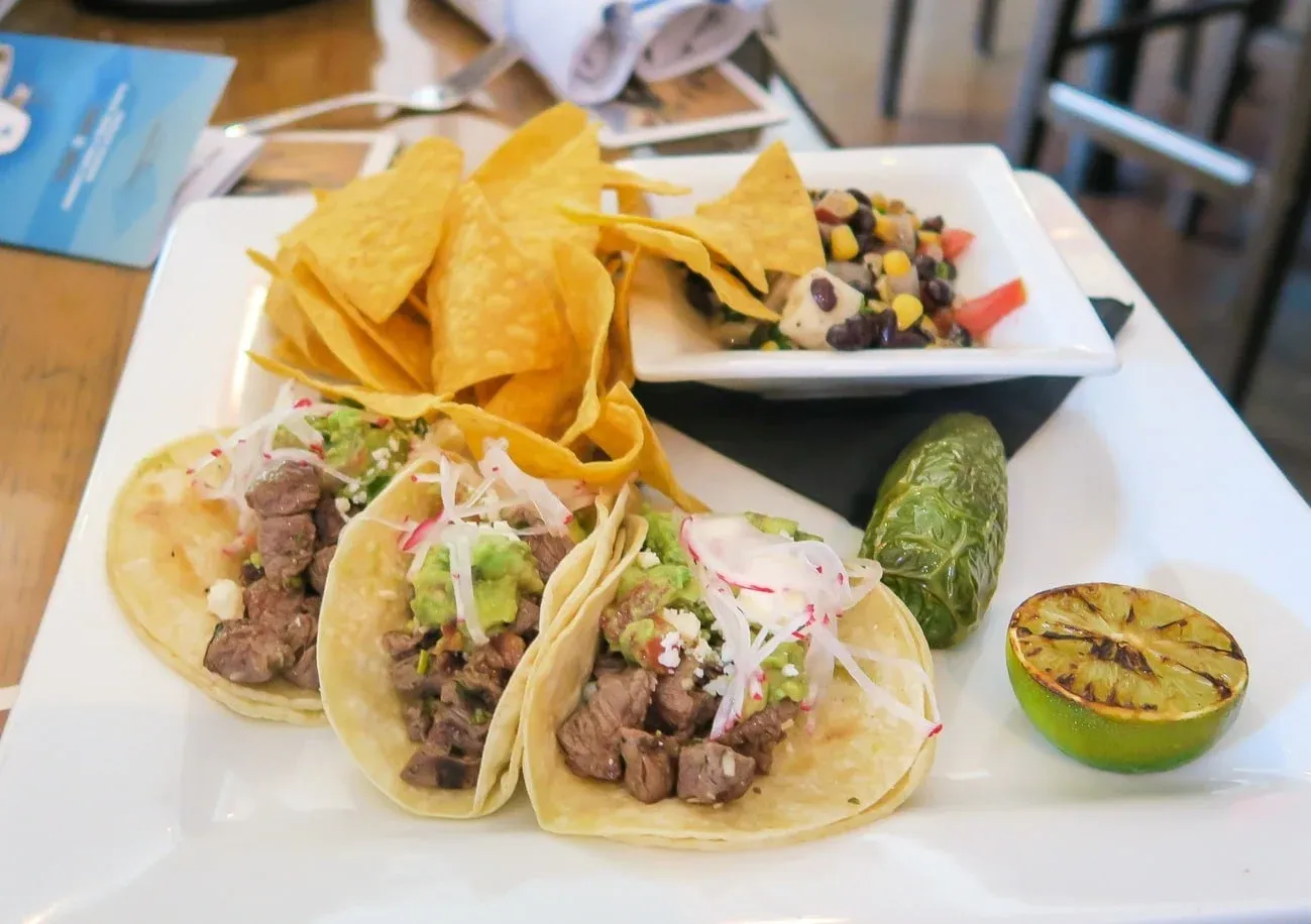 Amazing tacos at East Village Tavern and Bowl in San Diego