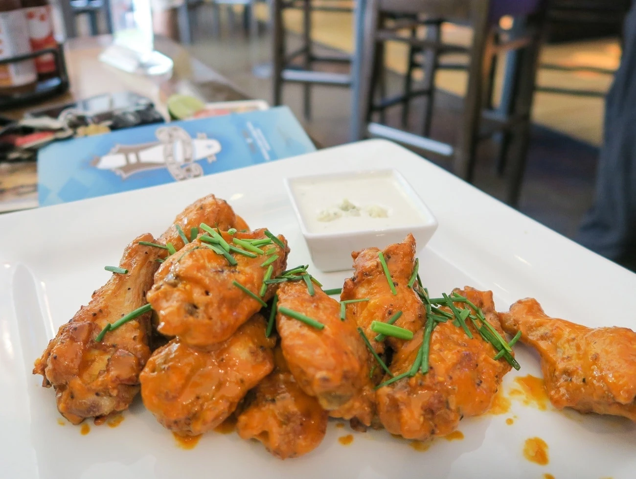 Delicious tavern wings at East Village Tavern and Bowl in San Diego