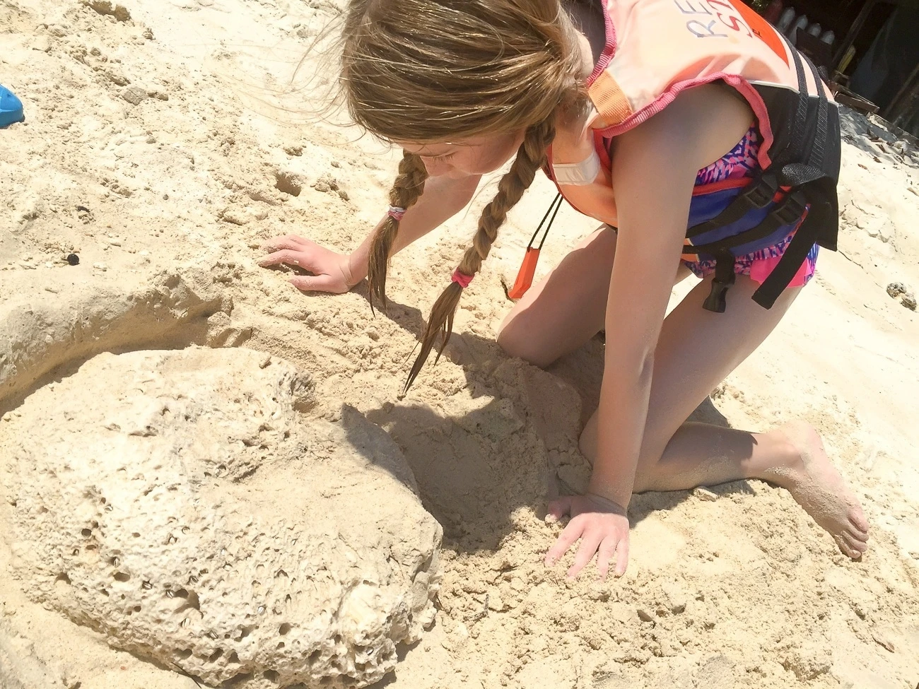 Coral in the sand on Mamutik Island, Malaysian Borneo